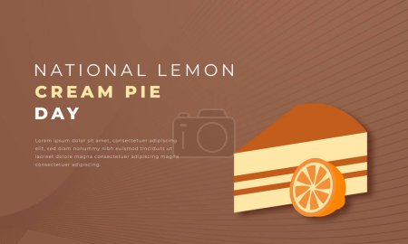 Estilo de corte de papel de día de pastel de crema de limón nacional Ilustración de diseño vectorial para fondo, cartel, pancarta, publicidad, tarjeta de felicitación