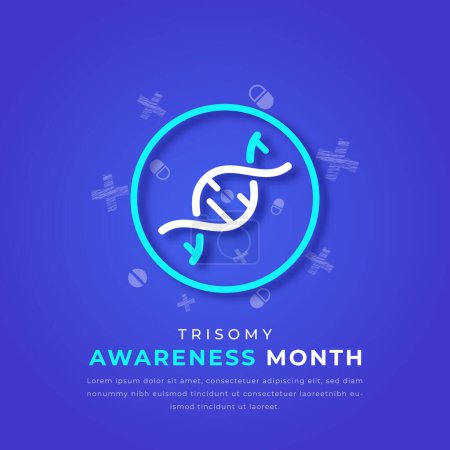 Trisomy Awareness Month Paper cut style Vector Design Illustration for Background, Poster, Banner, Advertising, Greeting Card
