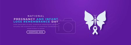 National Pregnancy and Infant Loss Remembrance Day Paper cut style Vector Design Illustration for Background, Poster, Banner, Advertising, Greeting Card