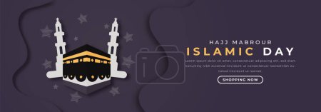 Hajj Mabrour Journée islamique Style de coupe de papier Illustration de conception vectorielle pour arrière-plan, affiche, bannière, publicité, carte de v?ux