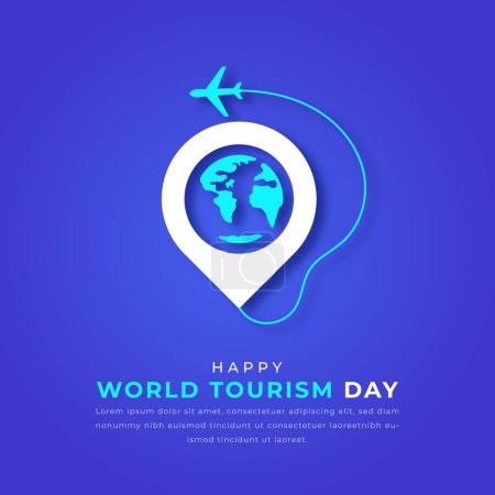 World Tourism Day Paper cut style Vector Design Illustration for Background, Poster, Banner, Advertising, Greeting Card