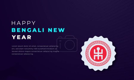 Happy Bengali New Year Paper cut style Vector Design Illustration for Background, Poster, Banner, Advertising, Greeting Card