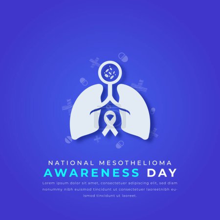 National Mesothelioma Awareness Day Estilo de corte de papel Ilustración de diseño vectorial para fondo, cartel, pancarta, publicidad, tarjeta de felicitación
