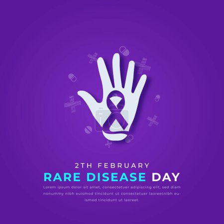 Rare Disease Day Paper cut style Vector Design Illustration for Background, Poster, Banner, Advertising, Greeting Card