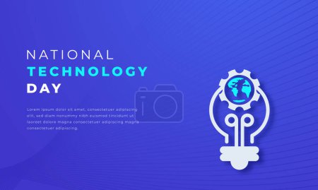 National Technology Day Paper cut style Vector Design Illustration for Background, Poster, Banner, Advertising, Greeting Card