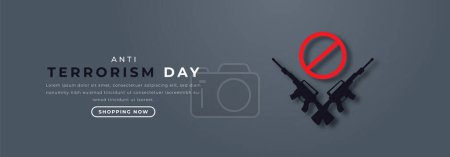 Ilustración del diseño vectorial del estilo del corte del papel del día del antiterrorismo para el fondo, cartel, bandera, publicidad, tarjeta de felicitación