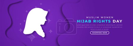 Hijab Rights Day Papierschnitt-Stil Vektor Design Illustration für Hintergrund, Plakat, Banner, Werbung, Grußkarte