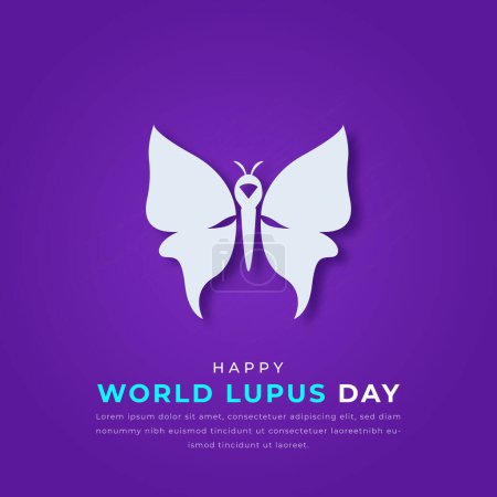 Día Mundial del Lupus Estilo de corte de papel Ilustración de diseño vectorial para fondo, cartel, pancarta, publicidad, tarjeta de felicitación