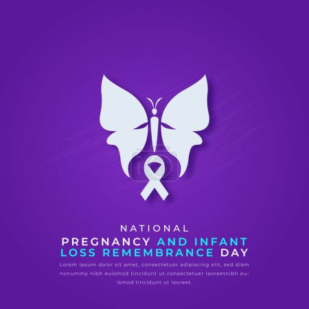 Illustration for National Pregnancy and Infant Loss Remembrance Day Paper cut style Vector Design Illustration for Background, Poster, Banner, Advertising, Greeting Card - Royalty Free Image