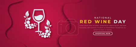 Nationaler Rotweintag Papierschnitt-Stil Vektor-Design-Illustration für Hintergrund, Plakat, Banner, Werbung, Grußkarte