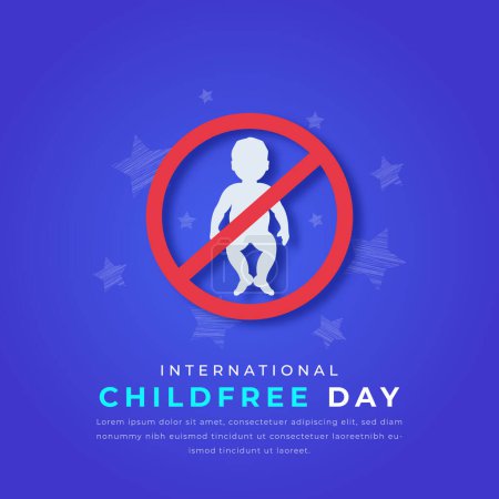 Internationaler kinderfreier Tag Papierschnitt-Stil Vektor-Design-Illustration für Hintergrund, Plakat, Banner, Werbung, Grußkarte