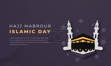 Hajj Mabrour Islamischer Tag Papierschnitt-Stil Vektordesign-Illustration für Hintergrund, Plakat, Banner, Werbung, Grußkarte