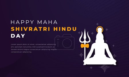 Happy Maha Shivratri Hindu Day Paper cut style Vector Design Illustration for Background, Poster, Banner, Advertising, Greeting Card