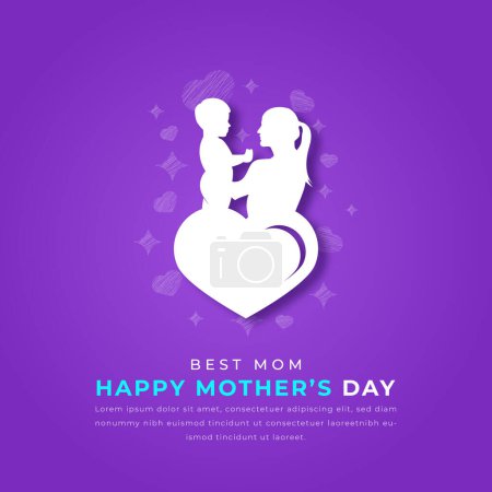 Happy Mothers Day Paper cut style Vektor Design Illustration für Hintergrund, Poster, Banner, Werbung, Grußkarte