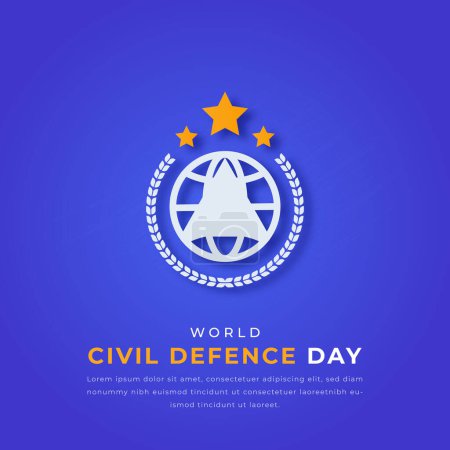 Welttag des Zivilschutzes im Papierschnitt Vektor Design Illustration für Hintergrund, Plakat, Banner, Werbung, Grußkarte