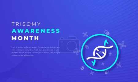 Trisomy Awareness Month Paper cut style Vector Design Illustration for Background, Poster, Banner, Advertising, Greeting Card
