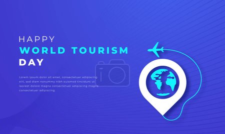 World Tourism Day Paper cut style Vector Design Illustration for Background, Poster, Banner, Advertising, Greeting Card