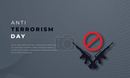 Illustration de conception vectorielle de style de coupe de papier de journée d'antiterrorisme pour l'arrière-plan, l'affiche, la bannière, la publicité, la carte de voeux
