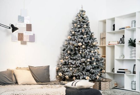Photo for Cozy Christmas tree at home surrounded with gifts - Royalty Free Image