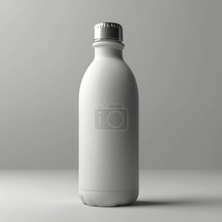 Flaschenattrappe auf isoliertem weißem Hintergrund, 3D-Illustration