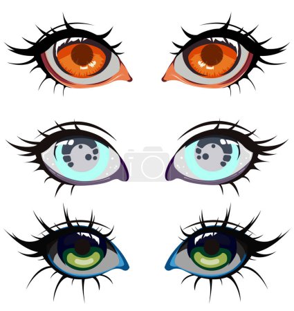 Illustration for Eye vector animation perfect for anime face design - Royalty Free Image