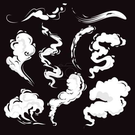 fumée nuages anime vecteur illustrateur