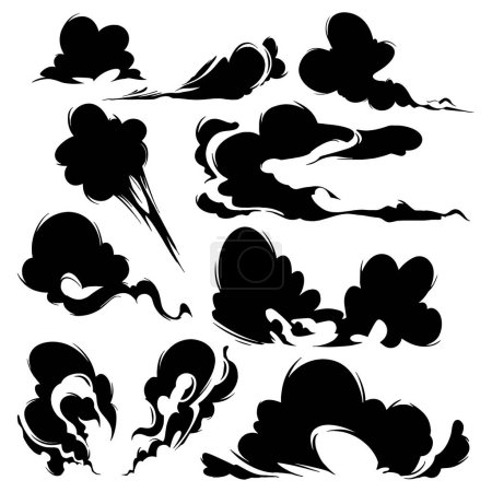 Ilustración de Humo nubes anime vector ilustrador - Imagen libre de derechos