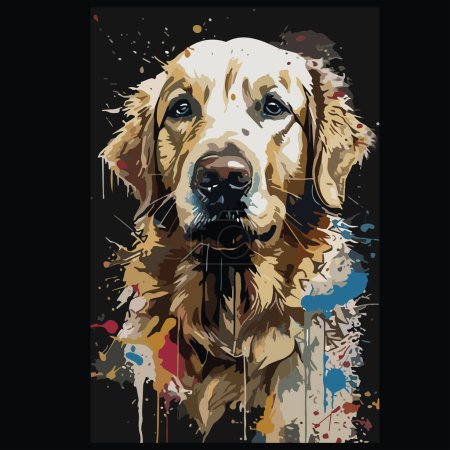 Téléchargez les illustrations : Illustration d'art réaliste pour chien, mascotte de chien sauvage - en licence libre de droit
