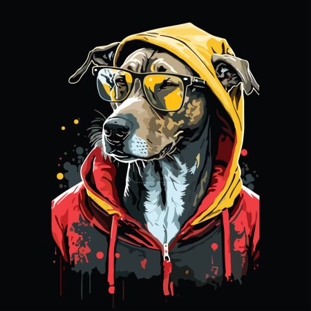 Realistic Dog Art Illustration, wild dog mascot