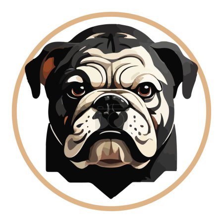 Illustration for American Bulldog Flat Icon Isolated, bulldog vector illustration - Royalty Free Image