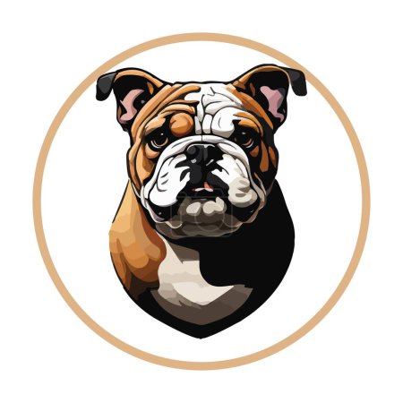 Illustration for American Bulldog Flat Icon Isolated, bulldog vector illustration - Royalty Free Image
