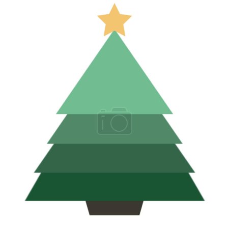 Christmas tree with stars  on dark blue background. Vector illustration for your design