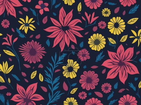 Illustration for Nature-inspired Abstract Vector design. Vector illustrations depicting flowers geometric shapes and wild blooms. - Royalty Free Image
