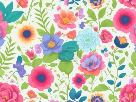 Illustration for A mesmerizing display of abstract floral patterns created using vector graphics. - Royalty Free Image