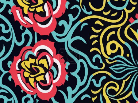 Illustration for A mesmerizing display of abstract floral patterns created using vector graphics. - Royalty Free Image
