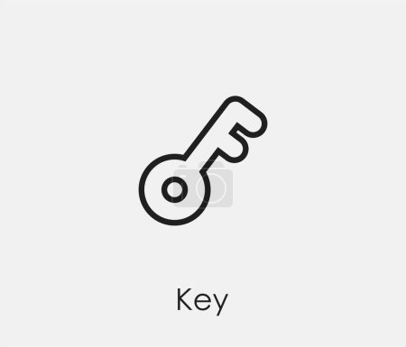 Illustration for Key vector icon. Symbol in Line Art Style for Design, Presentation, Website or Mobile Apps Elements, Logo. Key symbol illustration. Pixel vector graphics - Vector - Royalty Free Image
