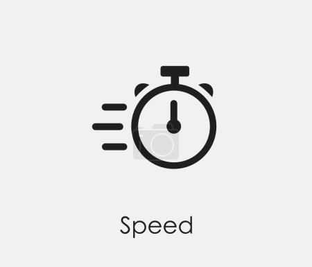 Illustration for Speed vector icon. Symbol in Line Art Style for Design, Presentation, Website or Mobile Apps Elements, Logo. Speed symbol illustration. Pixel vector graphics - Vector - Royalty Free Image