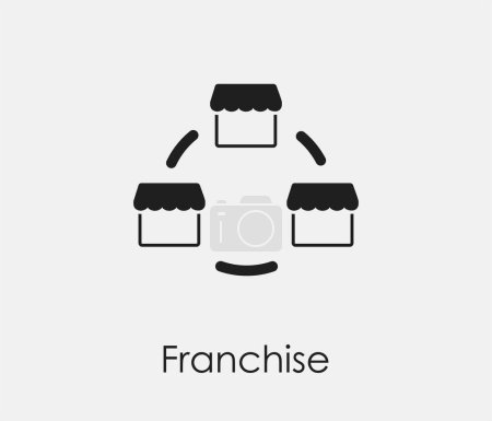 Franchise-Vektor-Symbol. Symbol im Line Art Style für Design, Präsentation, Website oder Mobile Apps Elemente, Logo. Symbolbild Franchise. Pixel-Vektorgrafik - Vektor