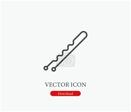 Illustration for Bobby pin vector icon. Symbol in Line Art Style for Design, Presentation, Website or Mobile Apps Elements, Logo. Bobby pin symbol illustration. Pixel vector graphics - Vector - Royalty Free Image