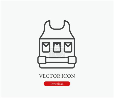 Illustration for Bulletproof vector icon. Symbol in Line Art Style for Design, Presentation, Website or Mobile Apps Elements, Logo. Bulletproof symbol illustration. Pixel vector graphics - Vector - Royalty Free Image