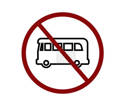 Illustration for No bus icon vector. Linear style sign for mobile concept and web design. Symbol illustration. Pixel vector graphics - Vector - Royalty Free Image