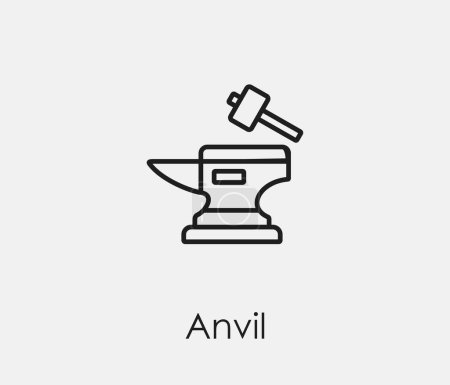 Illustration for Anvil vector icon. Symbol in Line Art Style for Design, Presentation, Website or Mobile Apps Elements, Logo. Paint symbol illustration. Pixel vector graphics - Vector - Royalty Free Image