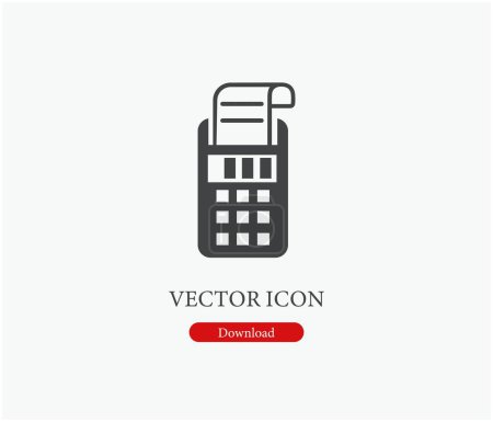 Printing calculator finance tool icon. Symbol in Line Art Style for Design, Presentation, Website or Apps Elements. Symbol illustration. Pixel vector graphics.
