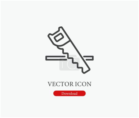 Illustration for Saw vector icon. Symbol in Line Art Style for Design, Presentation, Website or Apps Elements. Symbol illustration. Pixel vector graphics. - Royalty Free Image
