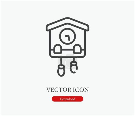 Illustration for Cucko clock vector icon. Symbol in Line Art Style for Design, Presentation, Website or Apps Elements. Symbol illustration. Pixel vector graphics. - Royalty Free Image