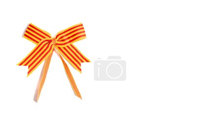 Photo for Sant Jordi. Tie with the Catalan flag on a white background - Royalty Free Image