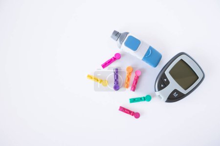 Photo for Blood glucose meter with blank area for writing - Royalty Free Image