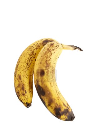 Téléchargez les photos : Bananes mûres isolées sur fond blanc, bananes entières - en image libre de droit