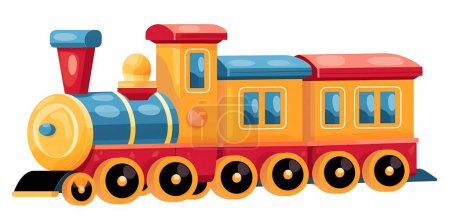 Ilustración de Tren de juguete. Infantil, tren vector ilustración sobre un fondo blanco. - Imagen libre de derechos