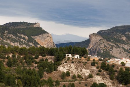 Landscape on cloudy day with the Barranc del Cint de Alcoi, Spain